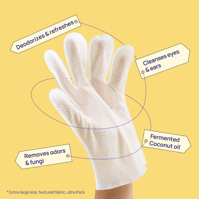 HICC Pet® Deodorizing Pet Glove Wipes For Dogs