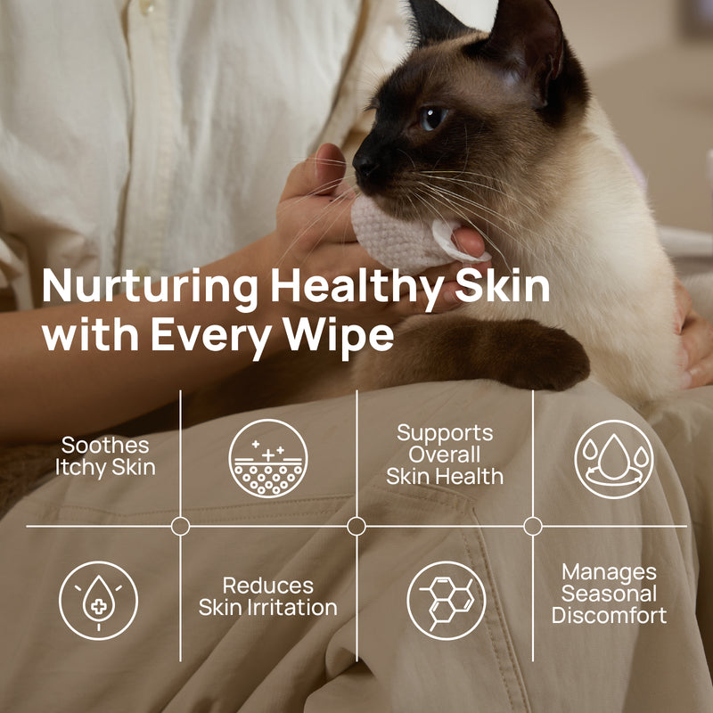 HICC Pet® Itch Relief Skin Soothing Wipes For Cats