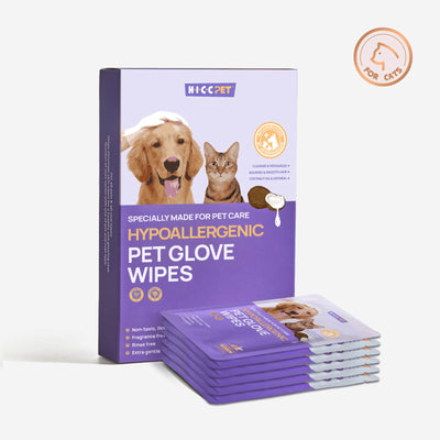 HICC Pet® Hypoallergenic Pet Glove Wipes For Cats