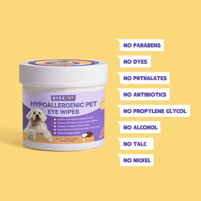 HICC Pet® Hypoallergenic Pet Eye Wipes For Cats