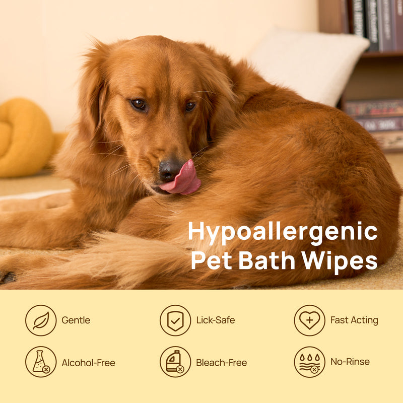 HICC Pet® Hypoallergenic Pet Glove Wipes For Dogs
