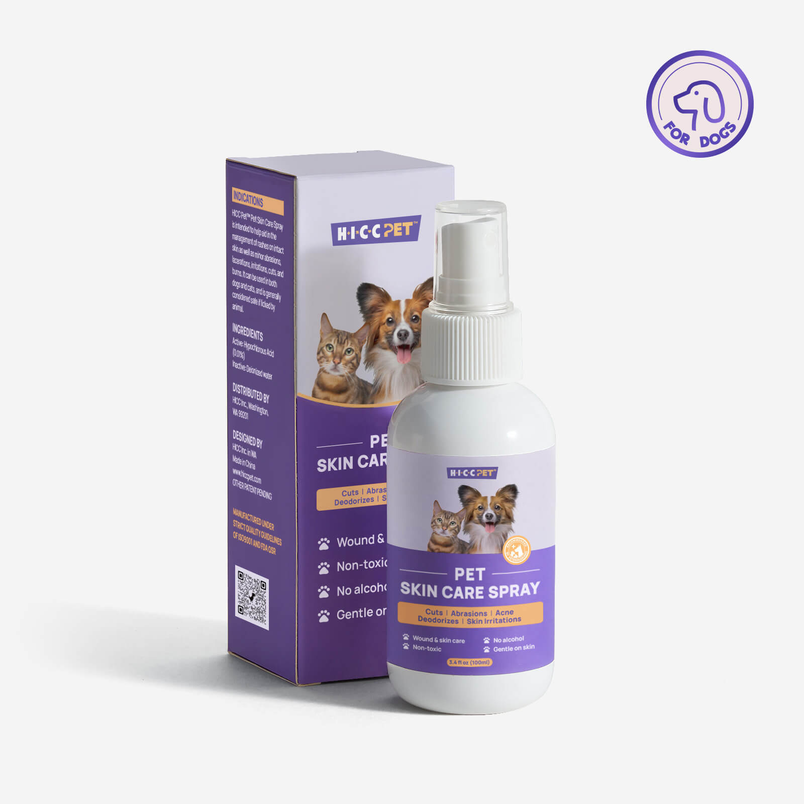 Dog Skin Care Spray for Wounds and Itch Relief 3.4 Fl Oz | HICC Pet™