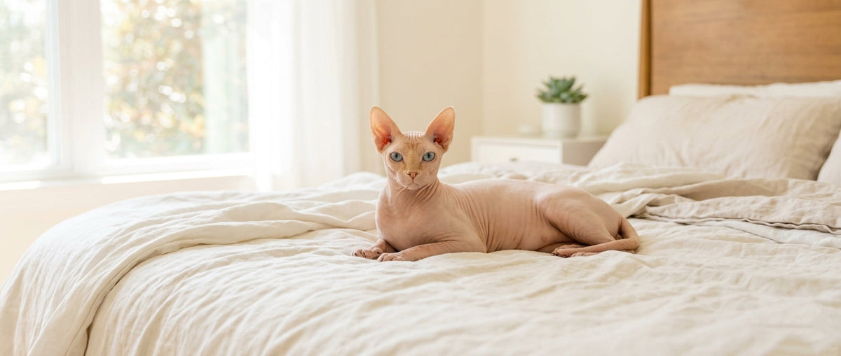 A CAT ON THE BED