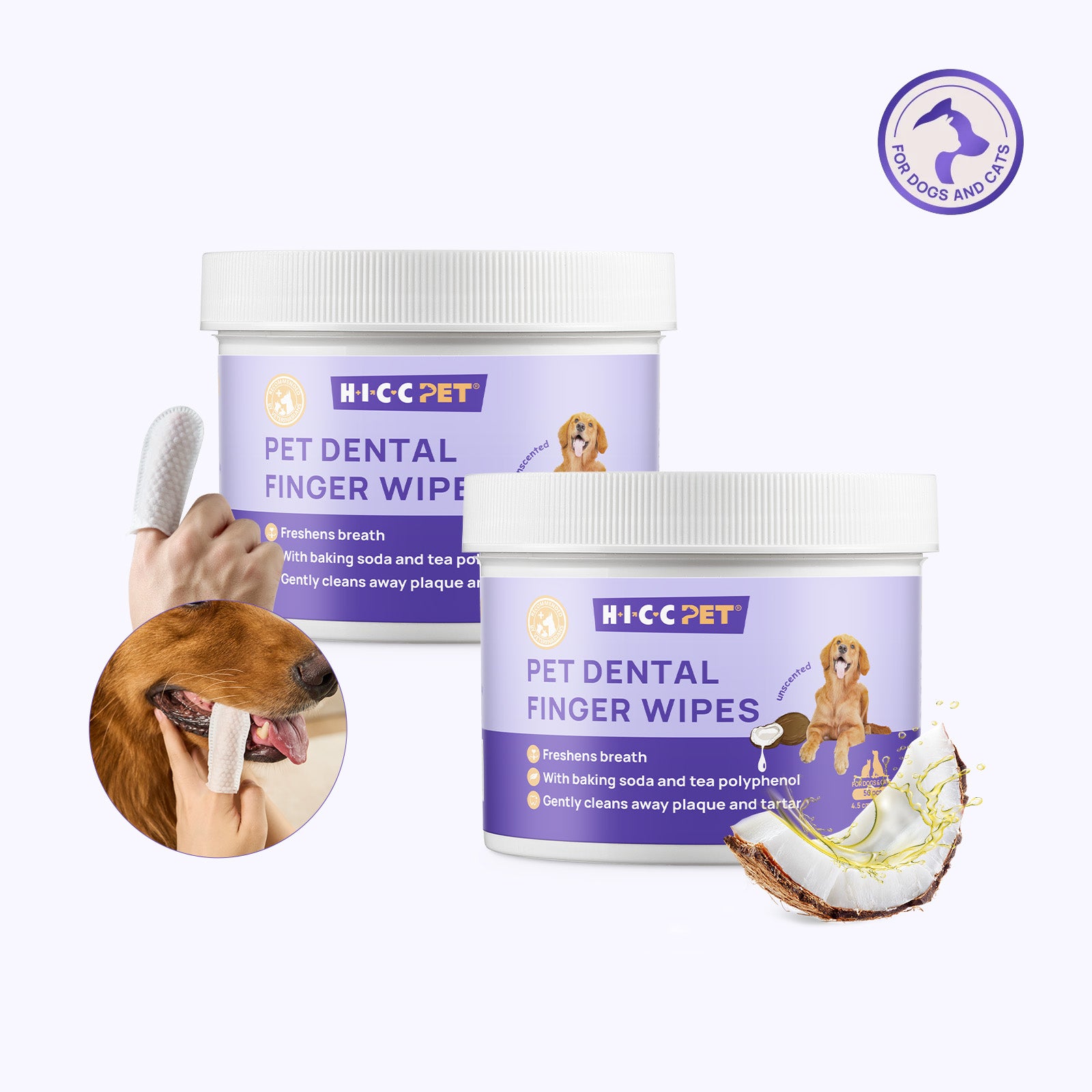 Dental Finger Wipes For Dogs & Cats, Large Size(L–XL Gloves)