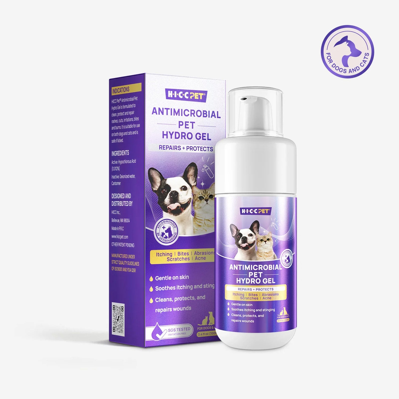 HICC Pet® Gentle Skin Care Hydro Gel For Dogs & Cats