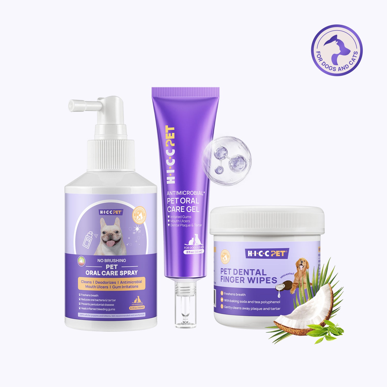 No-Brush Daily Oral Care & Breath Freshening Kit for Dogs & Cats
