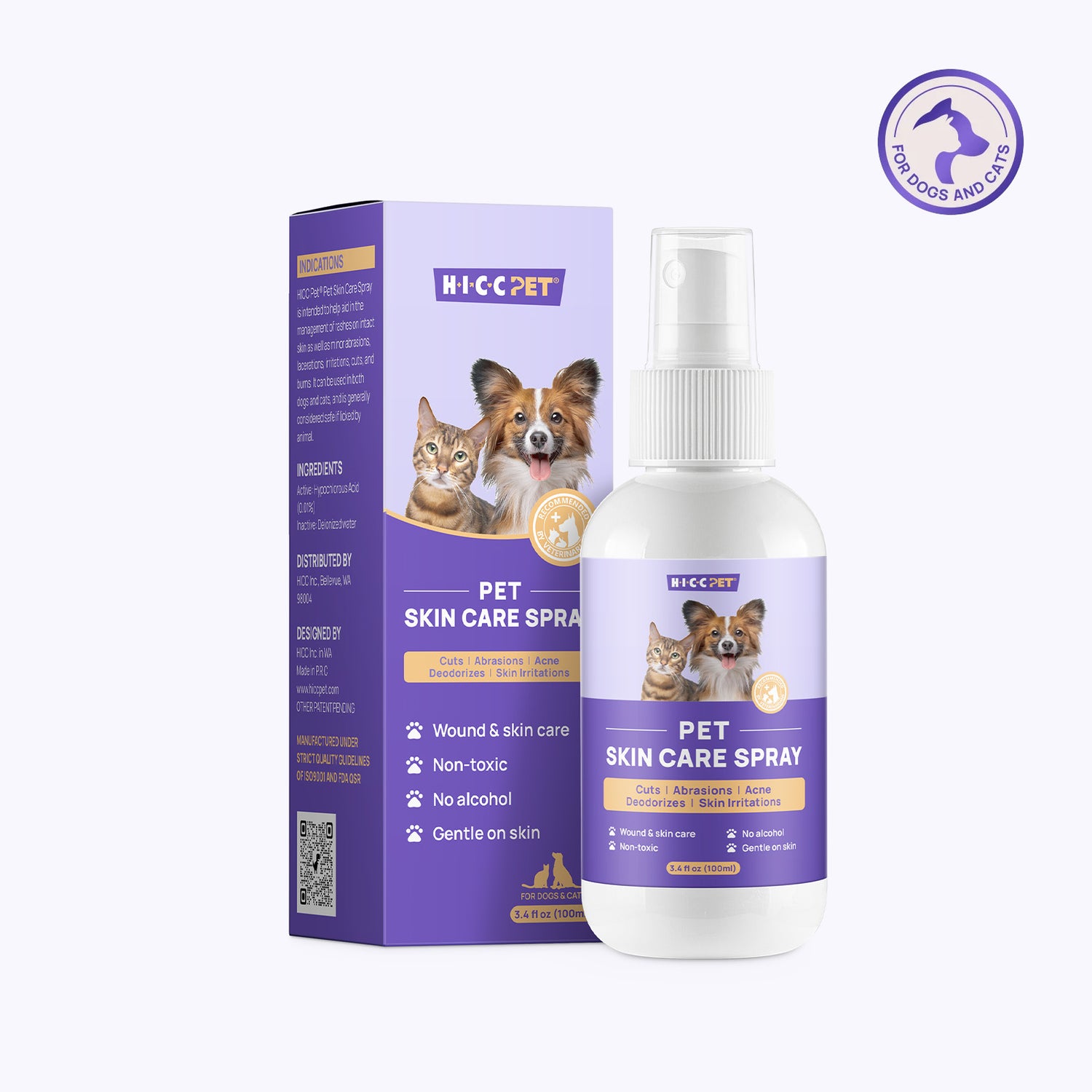 Skin Hydrating & Coat Freshening Spray for Dogs & Cats