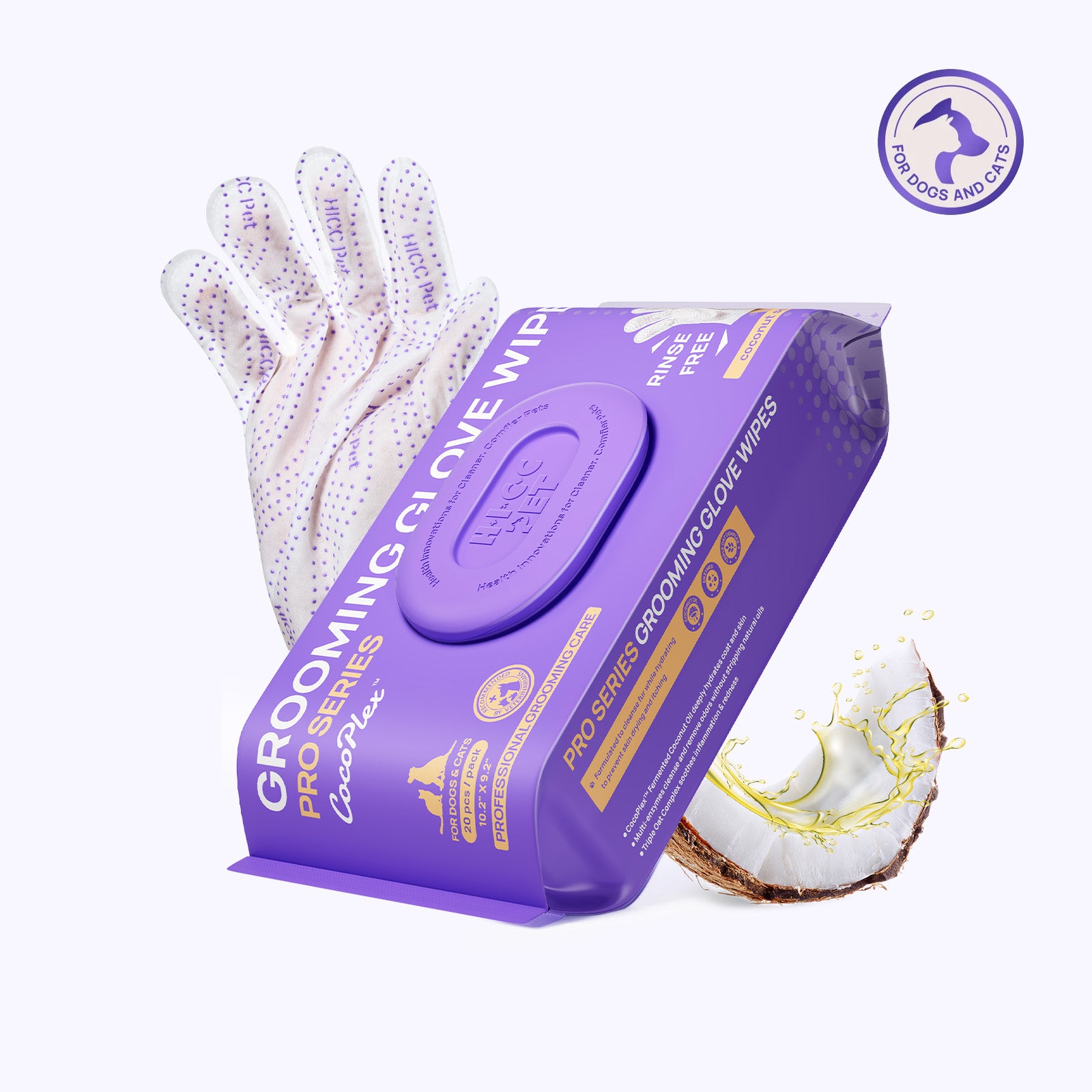 Grooming Glove Wipes PRO Series for Dogs & Cats