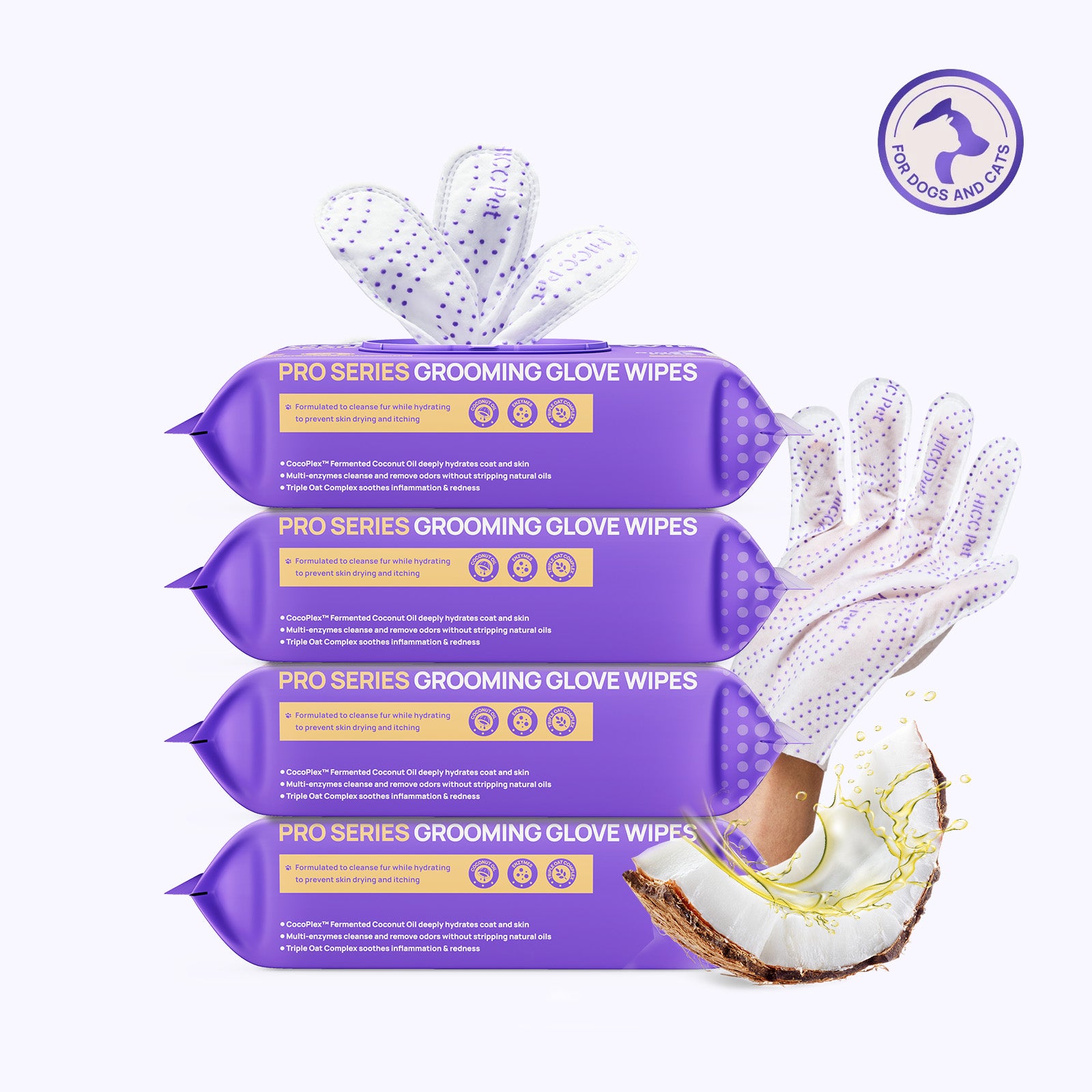 Grooming Glove Wipes PRO Series for Dogs & Cats