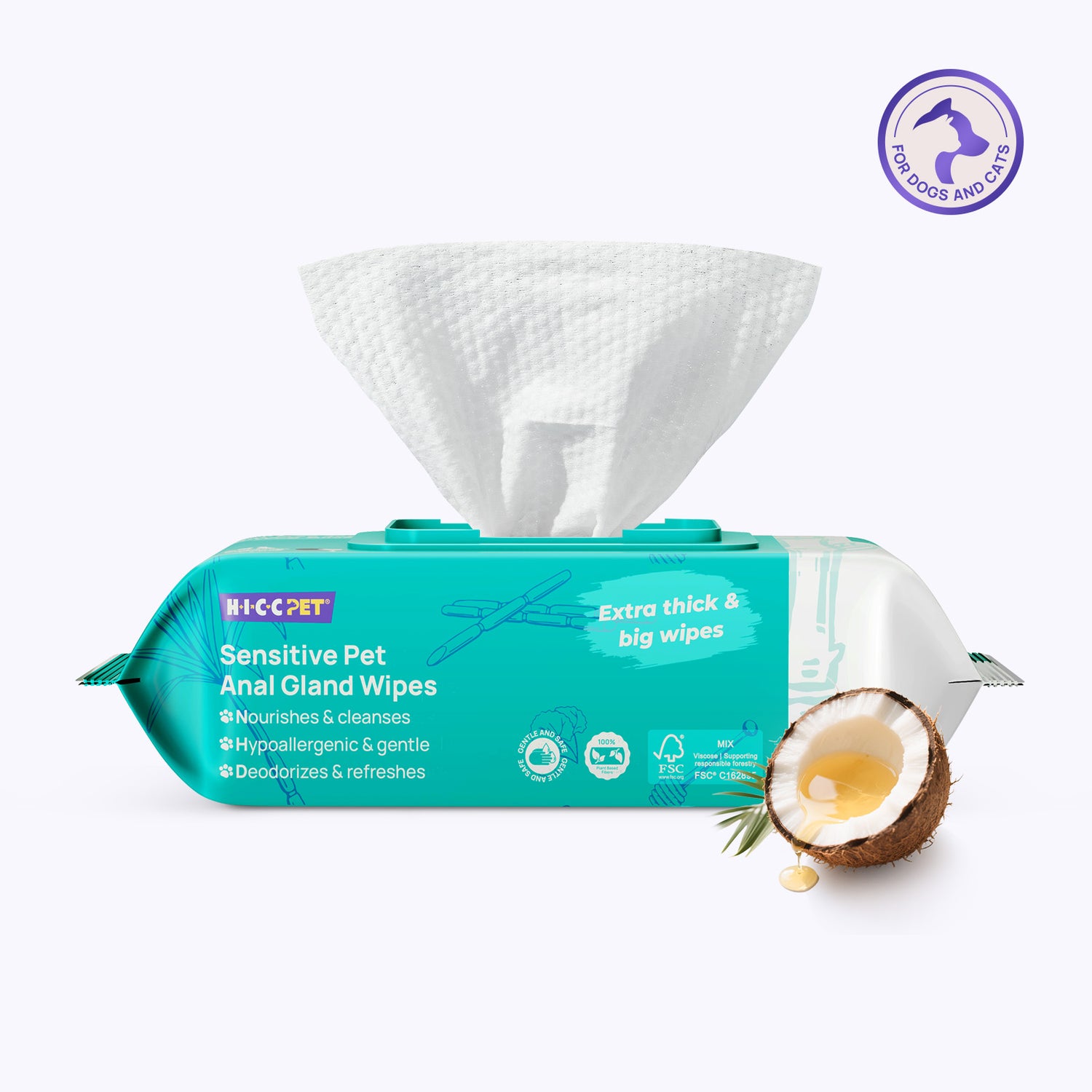 Pet Anal Gland Wipes For Dogs & Cats