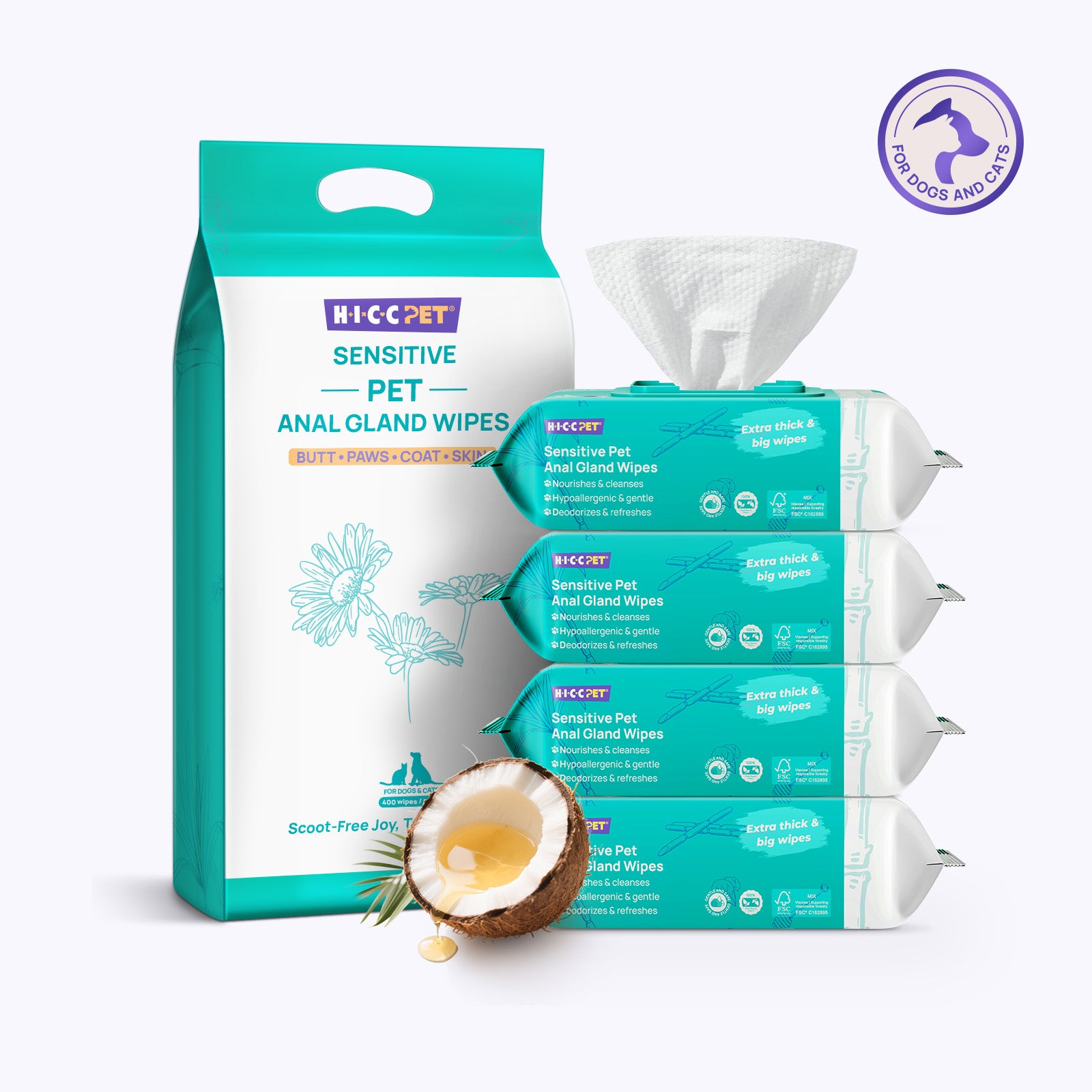 All-Purpose Pet Grooming Wipes (Sensitive Area Safe)