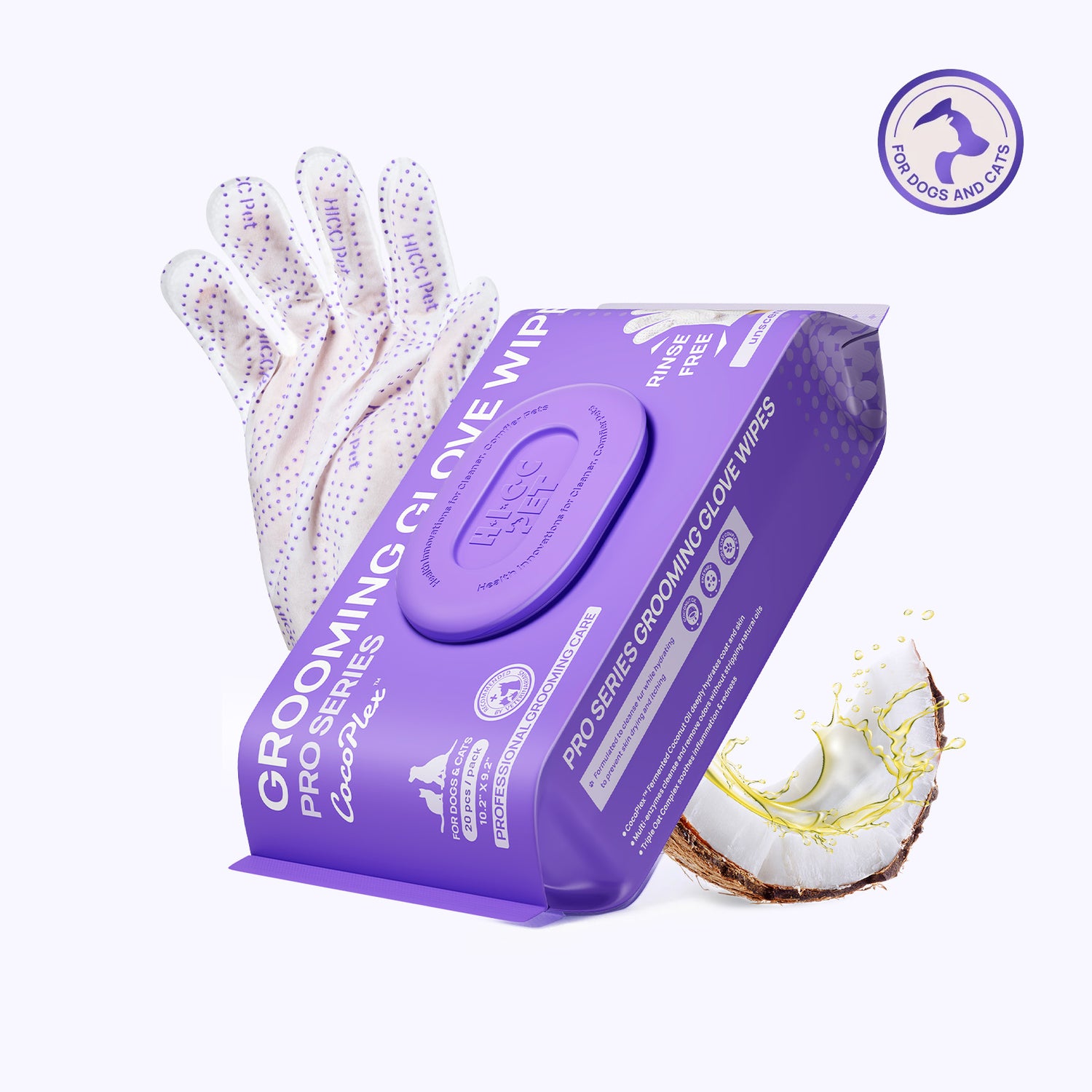Grooming Glove Wipes PRO Series for Dogs & Cats