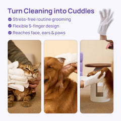 Hypoallergenic Pet Glove Wipes for Dogs & Cats