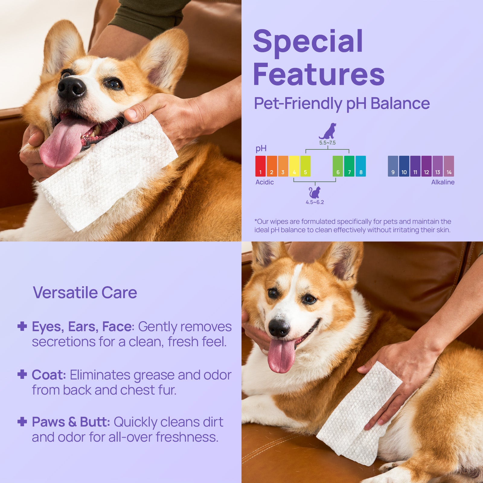 All-Purpose Pet Grooming Wipes (Sensitive Area Safe)