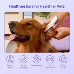 Gentle Ear Relief Finger Wipes For Dogs & Cats