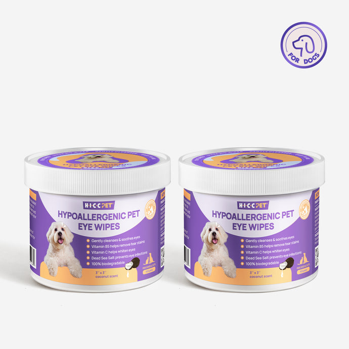 HICC Pet® Hypoallergenic Pet Eye Wipes For Dogs, Bundle of 2