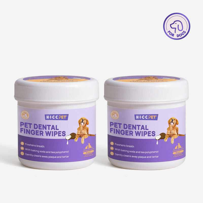 HICC Pet® Pet Dental Finger Wipes For Dogs, Bundle of 2