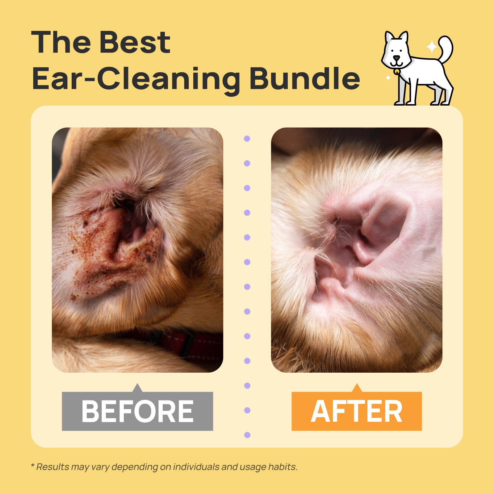 Complete Ear Care Kit for Dogs & Cats - Gentle Cleaning Solution