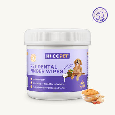 HICC Pet®  Pet Dental Finger Wipes For Dogs, Peanut Butter Scent, 50 Pcs