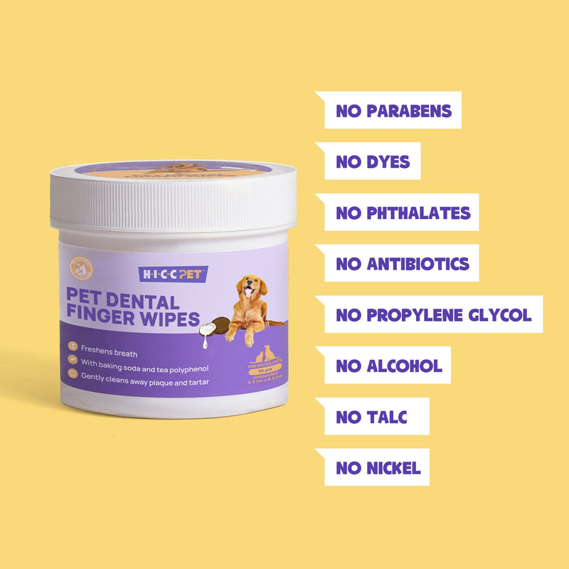 HICC Pet® Pet Dental Finger Wipes For Cats, Large Size