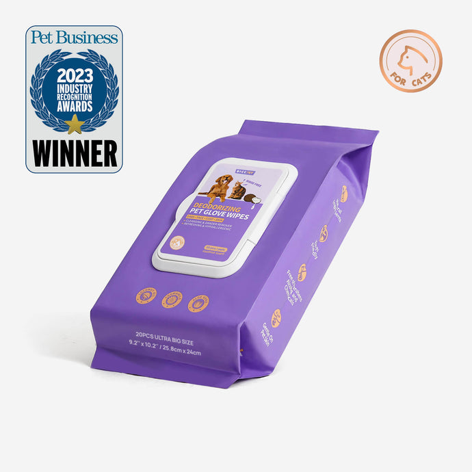 HICC Pet® Deodorizing Pet Glove Wipes For Cats