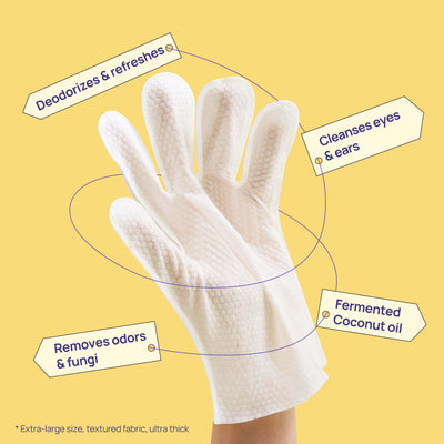 Cat Freshening Grooming Glove Wipes 20 Pcs