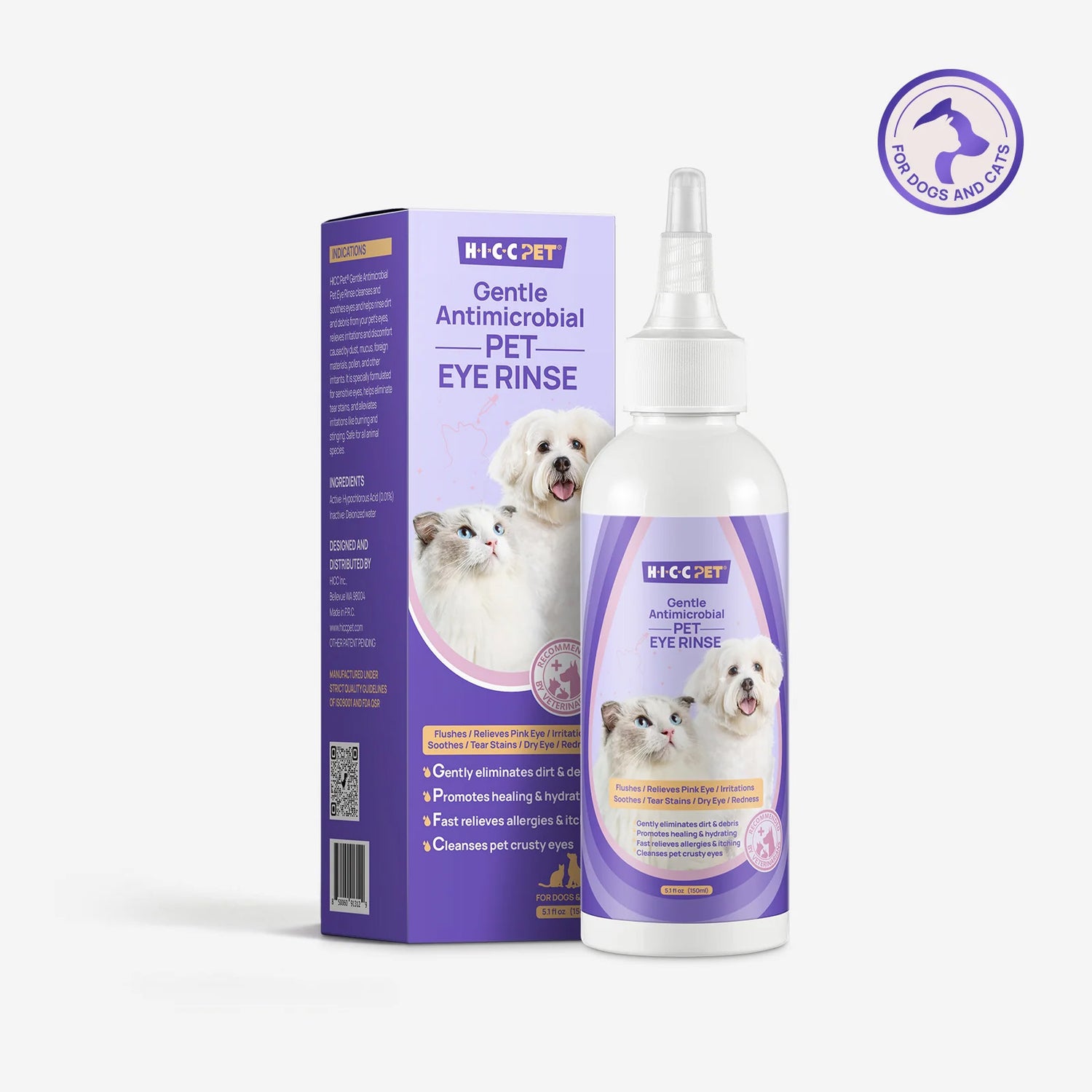 Gentle Pet Eye Cleansing Rinse For Dogs & Cats - Daily Eye‑Area Cleansing