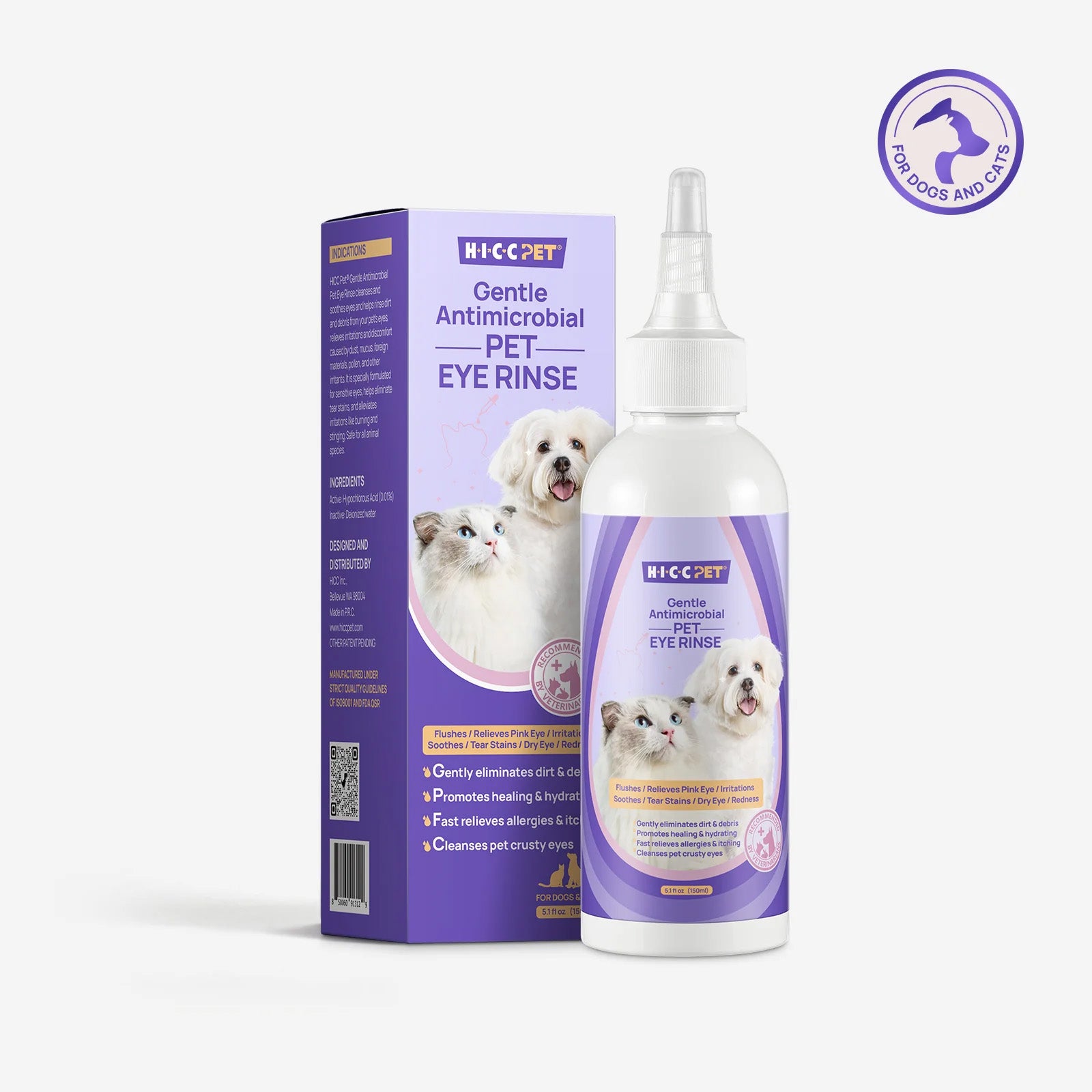 HICC Pet® Gentle Pet Eye Cleansing Rinse For Dogs & Cats