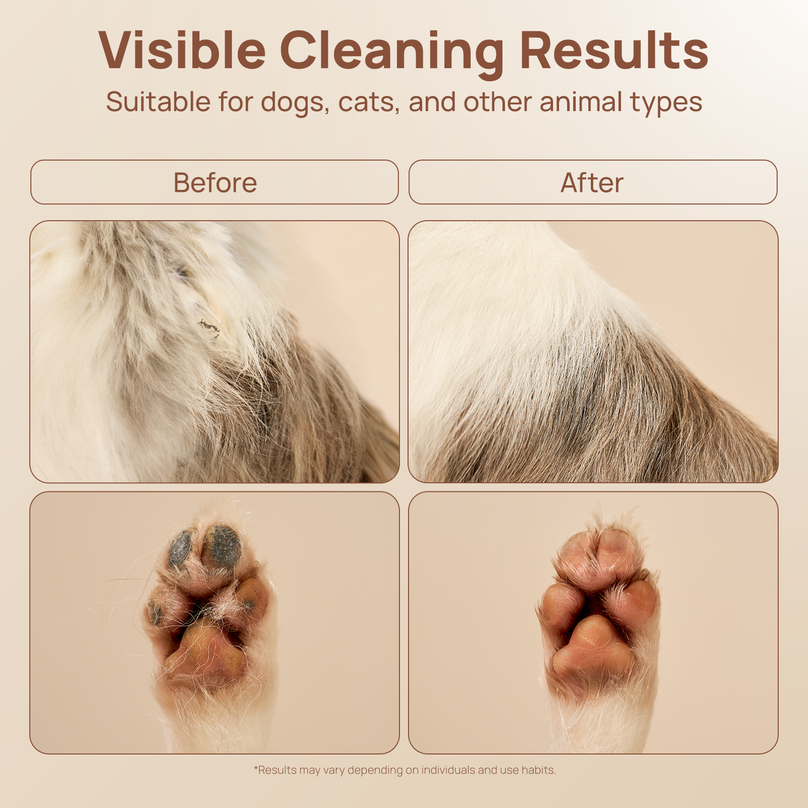 Grooming Glove Wipes PRO Series for Dogs & Cats