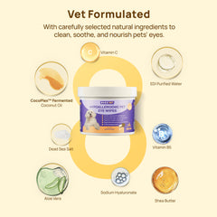 Hypoallergenic Pet Eye Wipes for Dogs & Cats