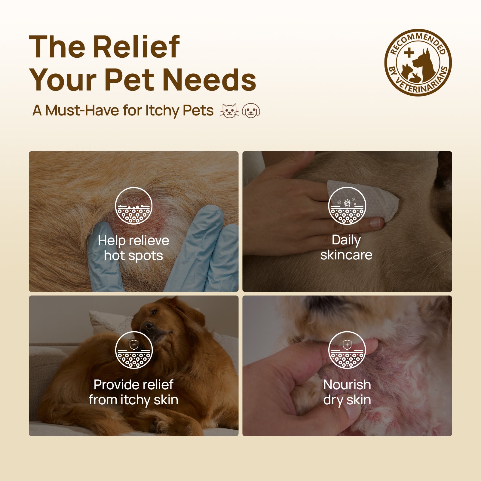 Itch Relief Skin Soothing Wipes for Dogs & Cats