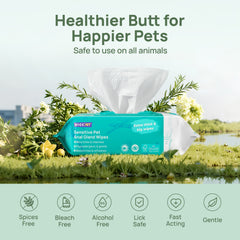 Pet Anal Gland Wipes For Dogs & Cats, Bundle of 4