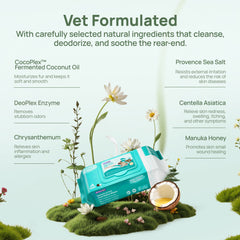 Pet Anal Gland Wipes For Dogs & Cats, Bundle of 4