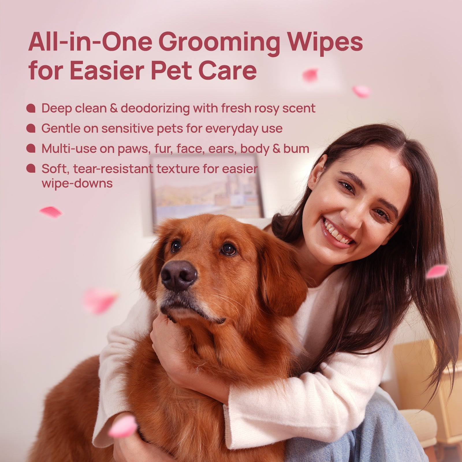 Plant-Based Pet Wipes For Dogs & Cats, Set of 4