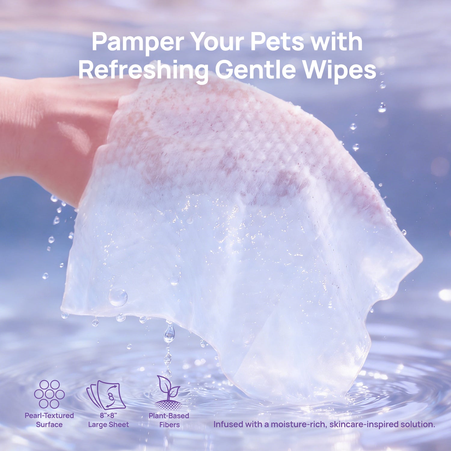 Plant-Based Pet Wipes For Dogs & Cats, Set of 4
