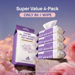 Plant-Based Pet Wipes For Dogs & Cats, Set of 4