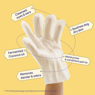 HICC Pet® Hypoallergenic Pet Glove Wipes For Dogs