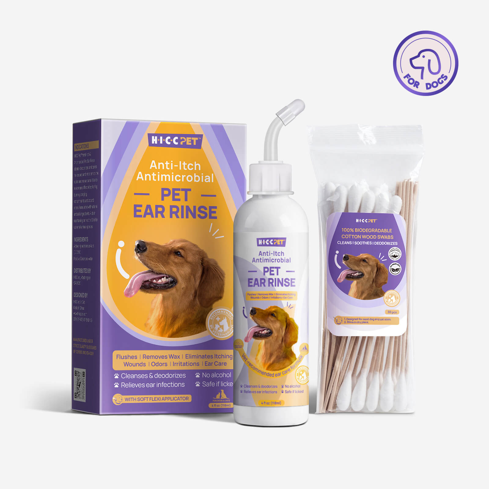 HICC Pet® Anti-itch & Antimicrobial Pet Ear Rinse For Dogs