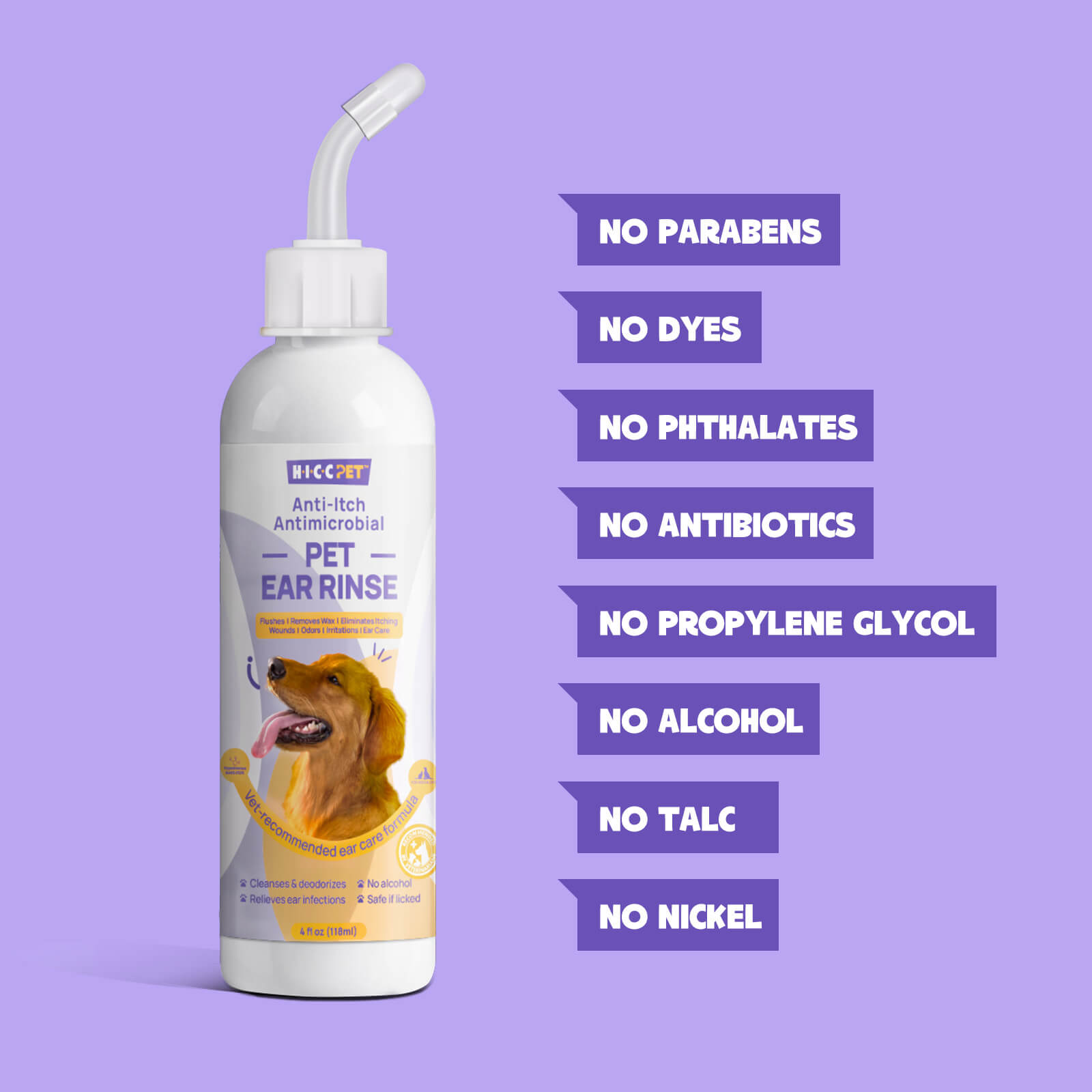Ear Cleaner for Dogs & Cat Relieves Scratching
