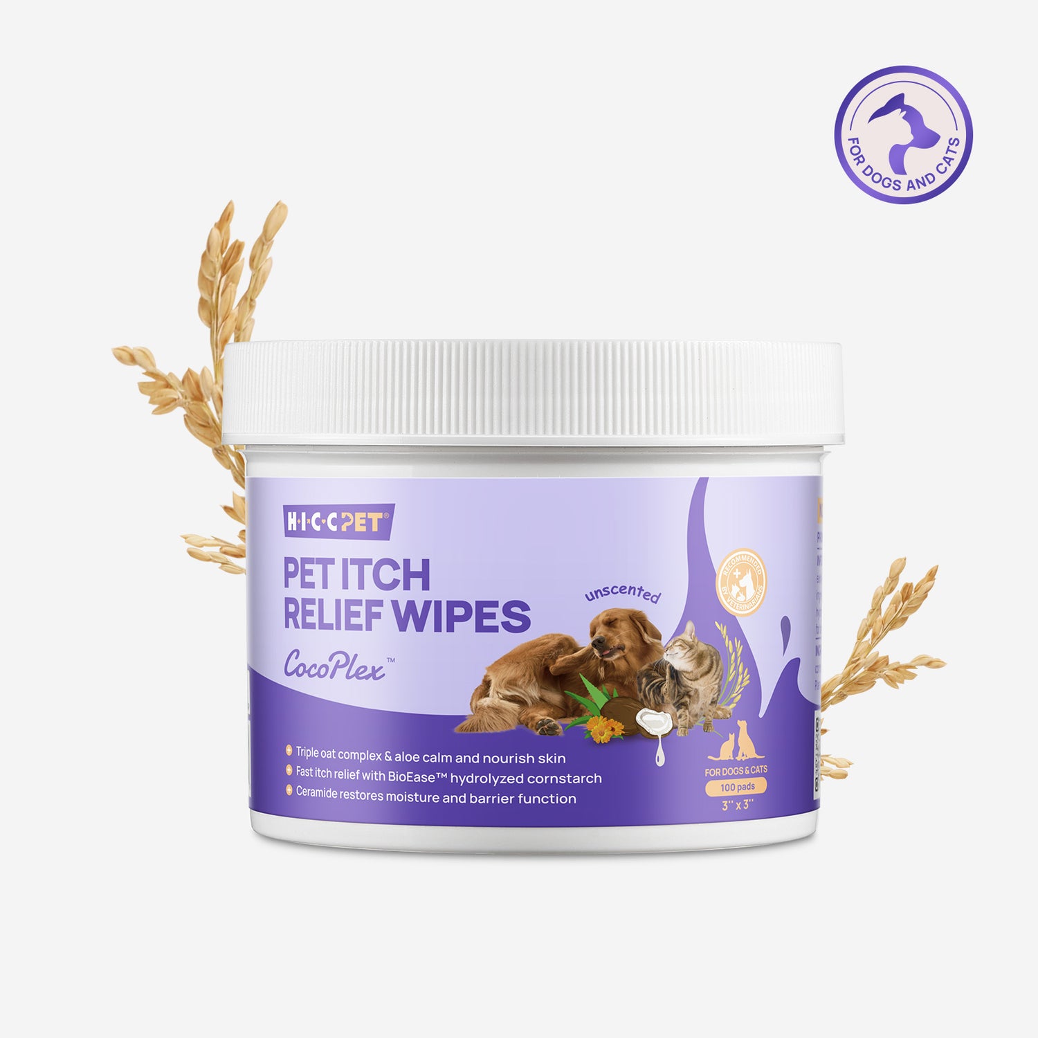 HICC Pet® Itch Relief Skin Soothing Wipes For Dogs & Cats