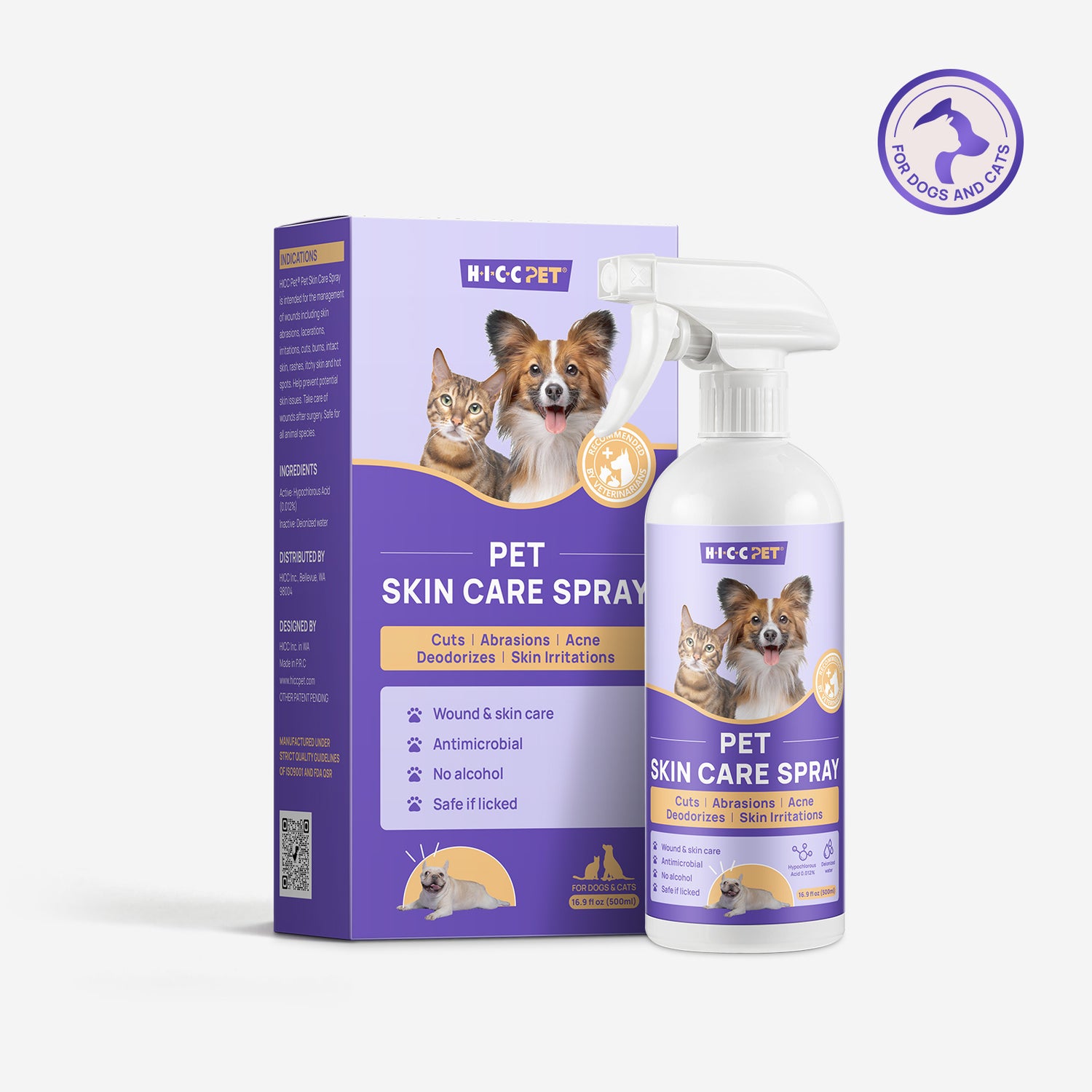 HICC Pet® Pet Skin Care Spray For Dogs & Cats, 16 Fl Oz