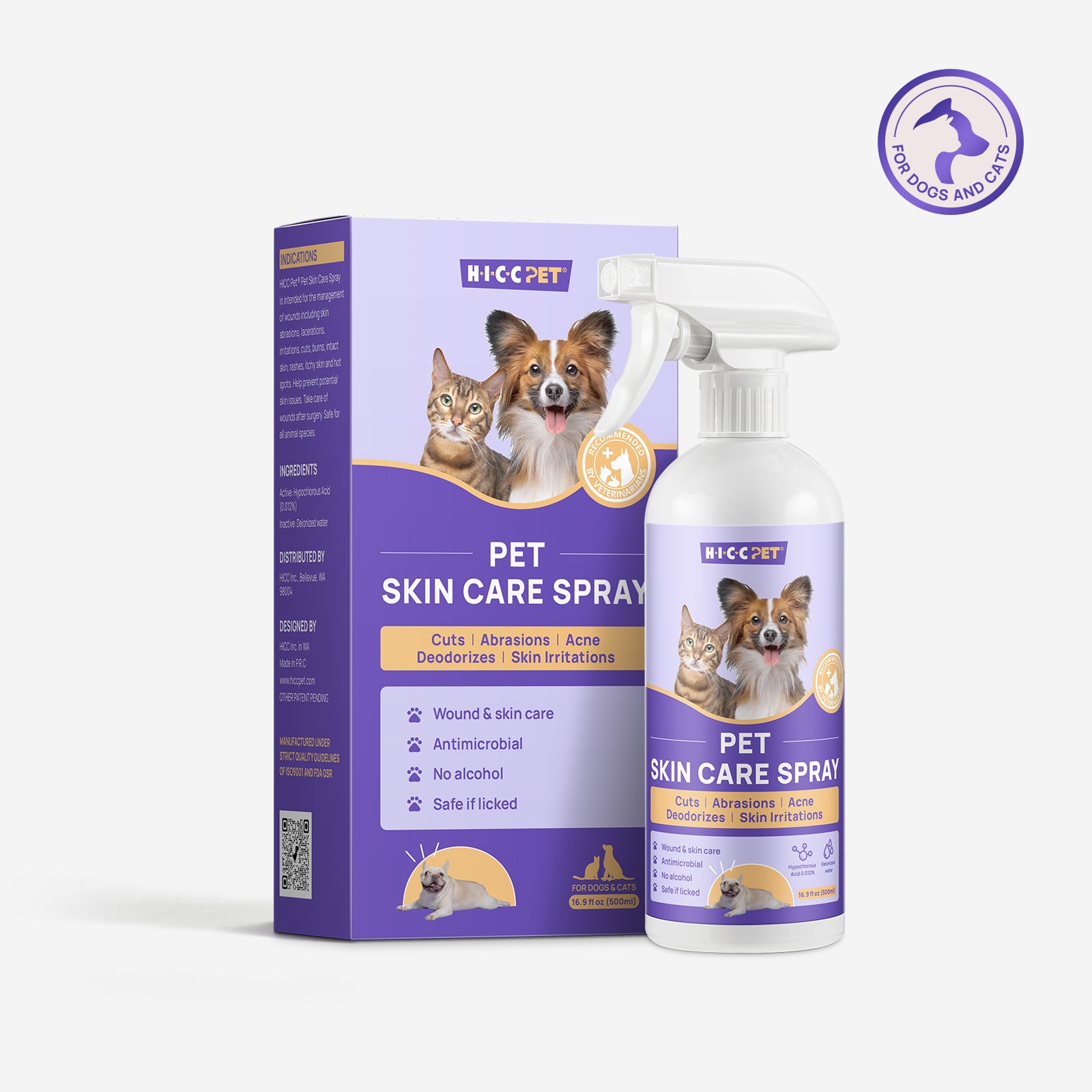 Skin Hydrating & Coat Freshening Spray for Dogs & Cats