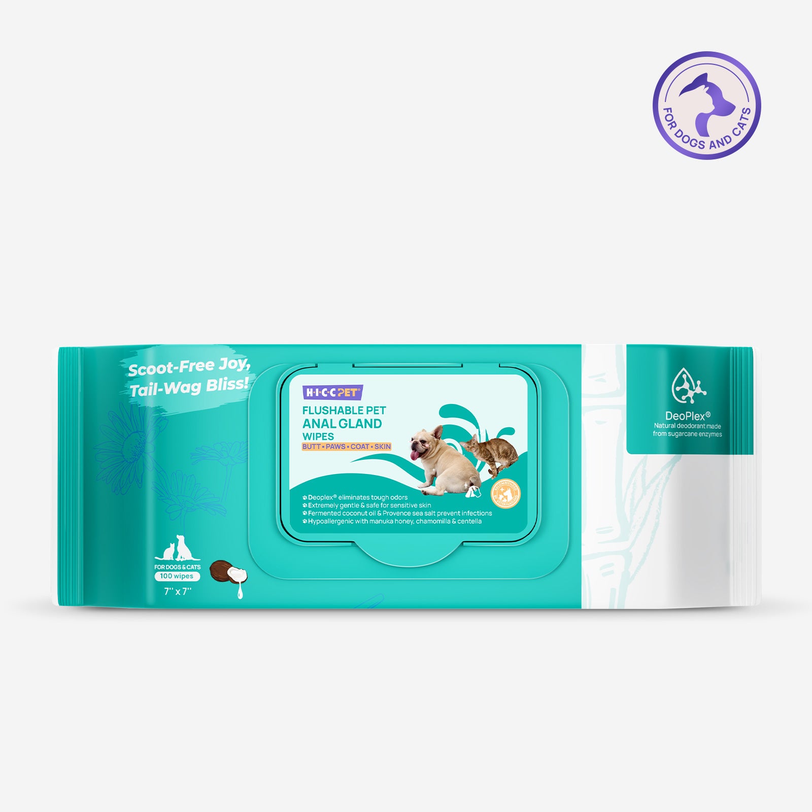 Sensitive Pet Anal Gland Grooming Wipes For Dogs & Cats