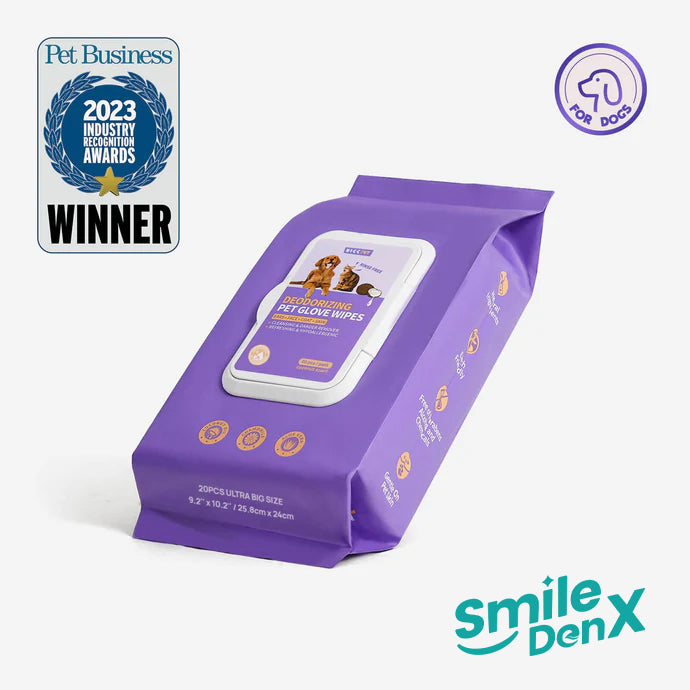 SmileDenX™ Deodorizing Pet Glove Wipes For Dogs