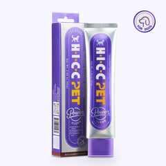 HICC PET EnzyPlex enzymatic dog toothpaste, beef and pumpkin flavor, 2.82 oz (80g) on white background - lifts plaque, inhibits tartar, freshens breath, veterinarian recommended