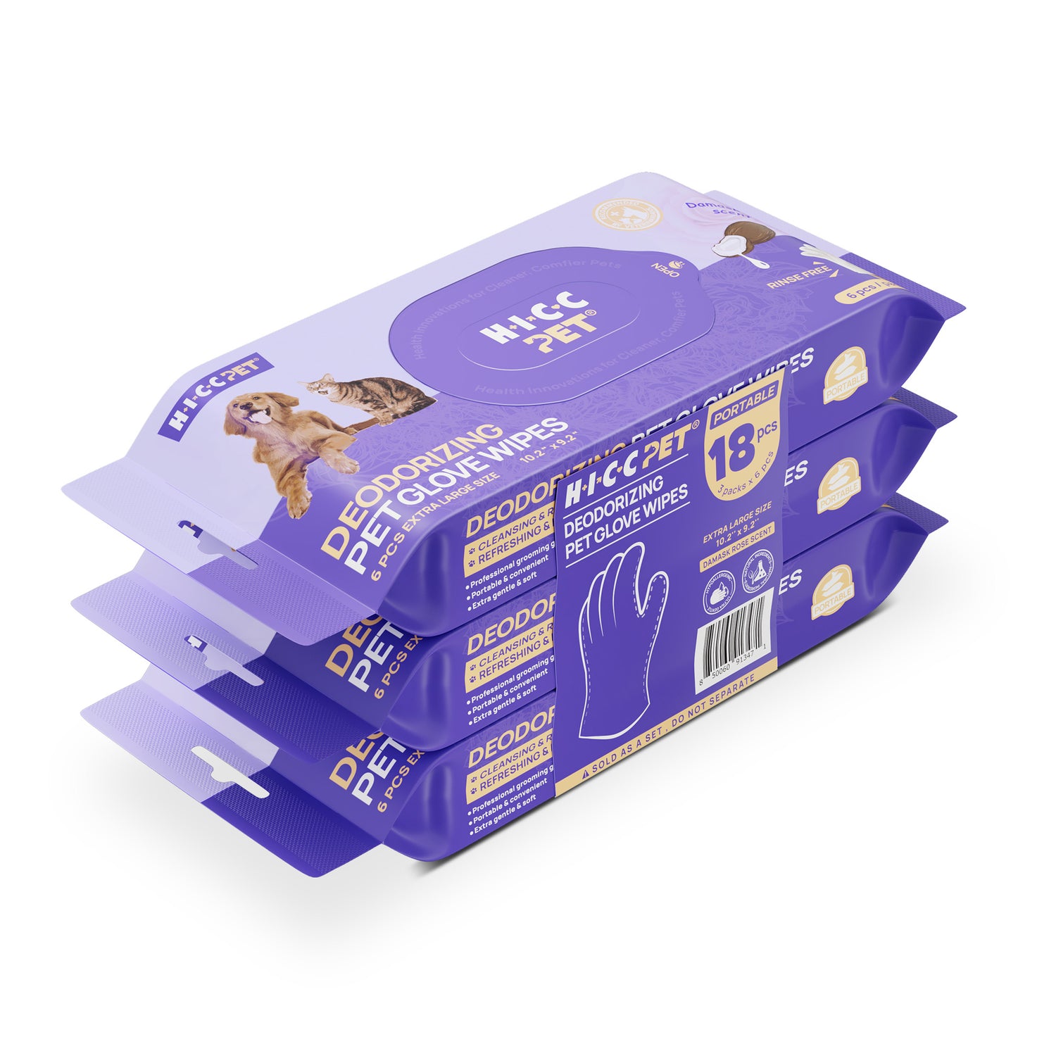 Travel-Size Deodorizing Glove Wipes For Dogs & Cats
