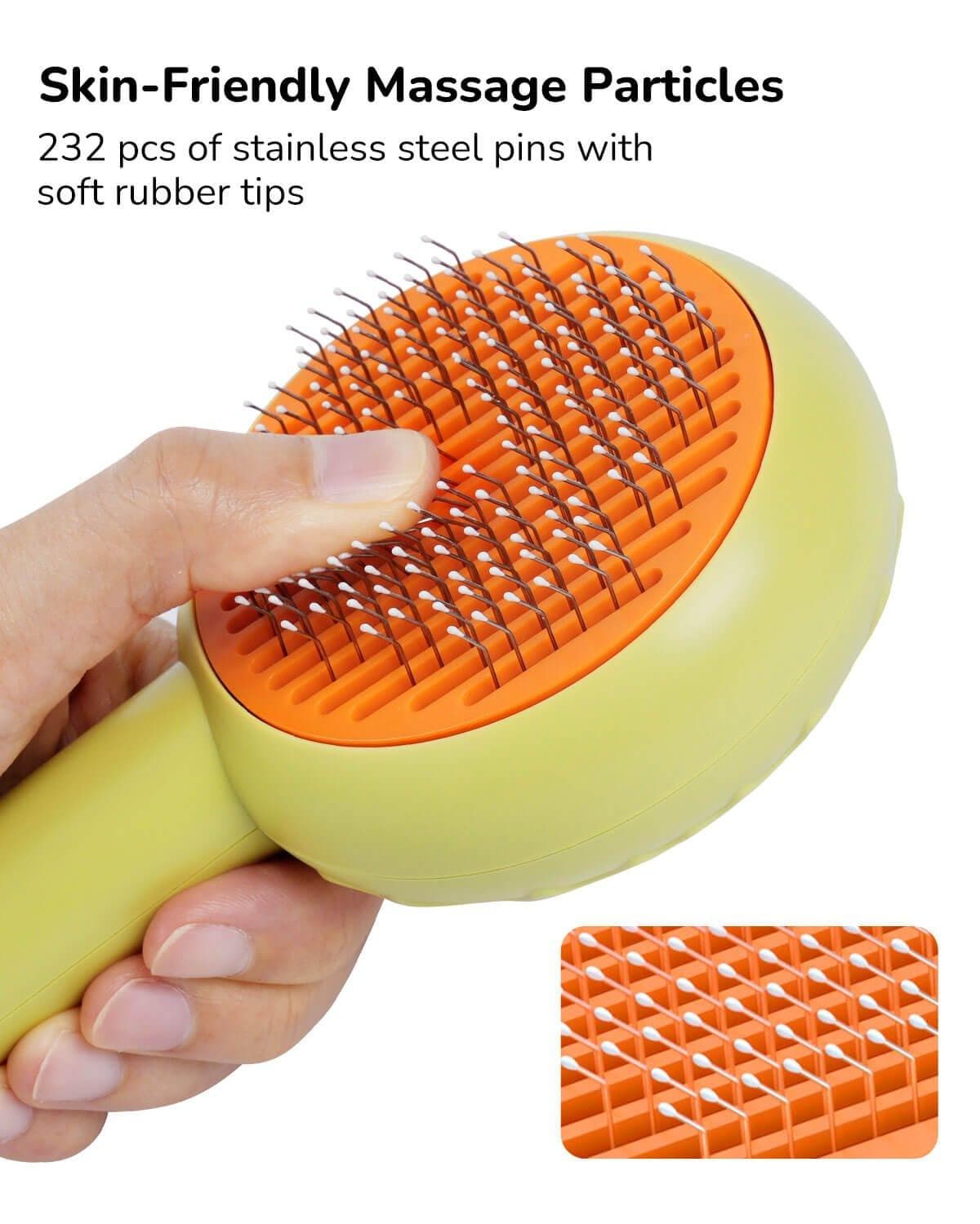 HICC GROOM! Self-Cleaning Slicker Comb Pet Grooming Brush for Cats and Dogs - Hiccpet